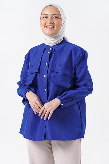 KEMEJA WANITA ALANA ELECTRIC BLUE