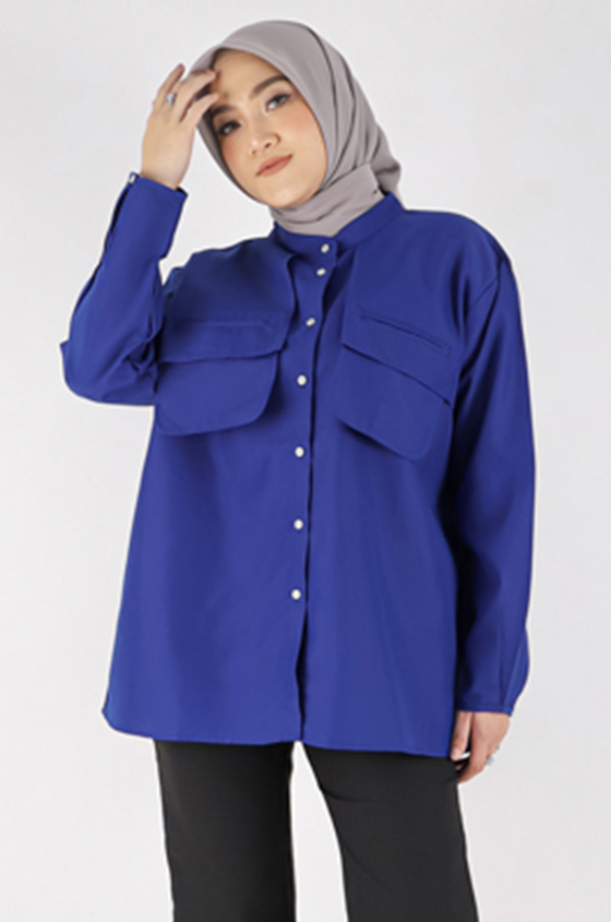 KEMEJA WANITA ALANA ELECTRIC BLUE