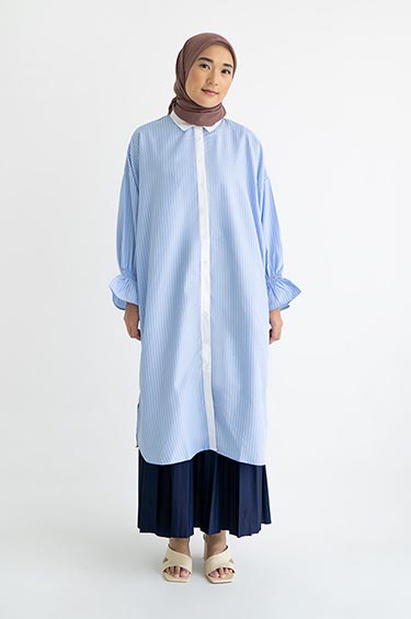 SYALINE HIJAB - AVERY TUNIC BLUE STRIPE