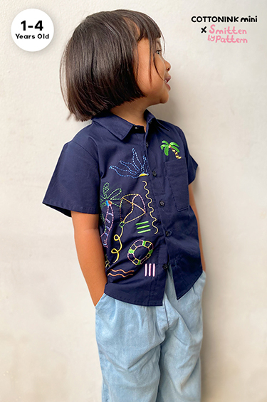 Navy Embroidered Kritos