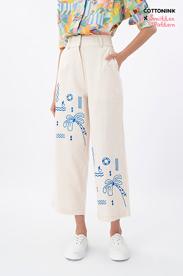 Beige Embroidered Noeline