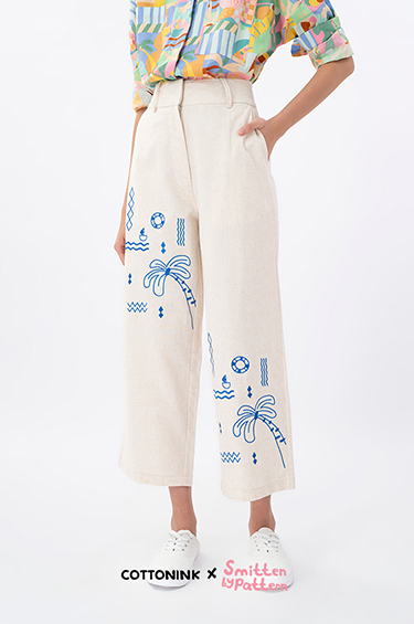Beige Embroidered Noeline