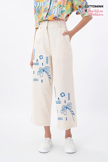 Beige Embroidered Noeline
