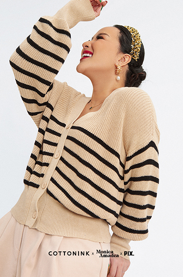 Beige striped Knit Floella