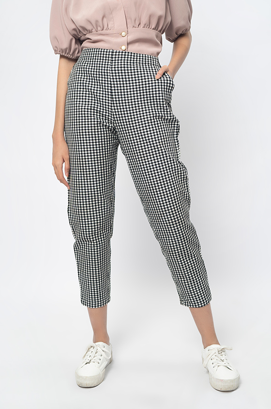 Pants Black Checks Kloss | COTTONINK