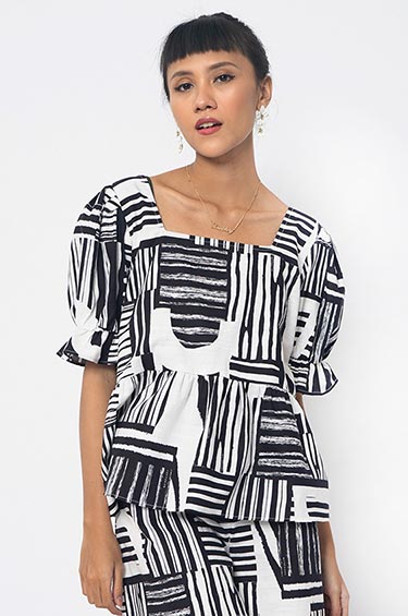Black Printed Deleen