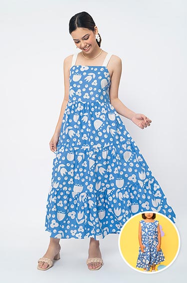 Blue Printed Barrika