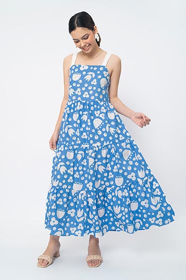 Blue Printed Barrika