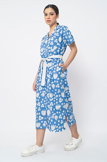 Blue Printed Gia
