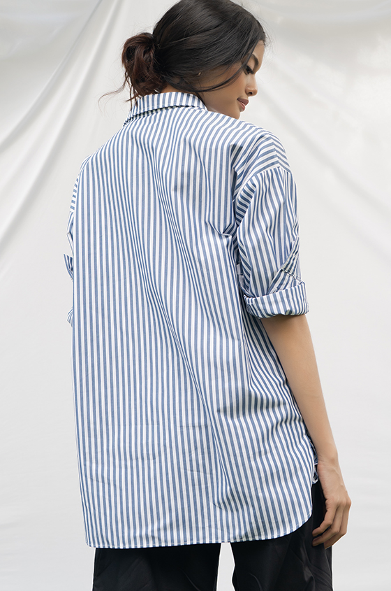 Shirts Blue Striped Delaney | COTTONINK