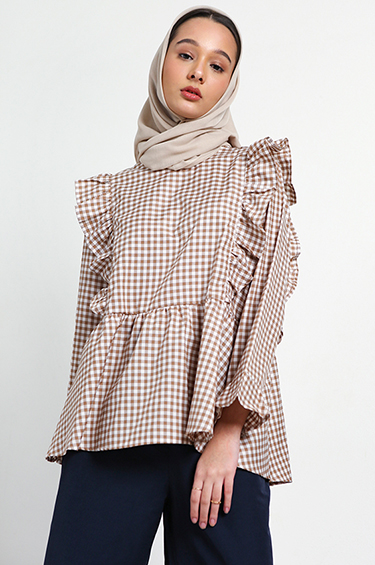 Brown Gingham Baine