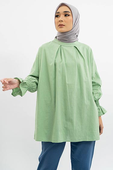 BLOUSE WANITA SYALINE HIJAB - EDITH GREEN