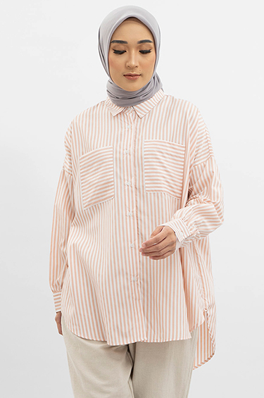 ESSIE SHIRT PEACH STRIPES