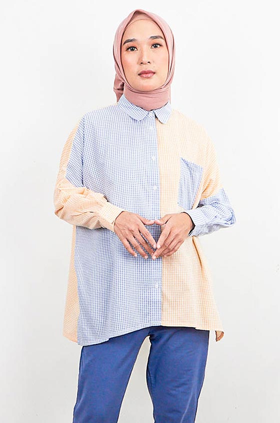 KEMEJA WANITA HAILEY YELLOW CHECKED