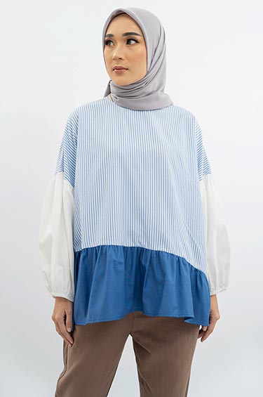 JOLINE BLOUSE BLUE STRIPES