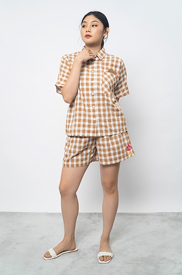 SYALINE HIJAB - KANAYA SET GINGHAM BROWN