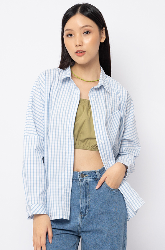 Shirts Light Blue Gingham Devon | COTTONINK