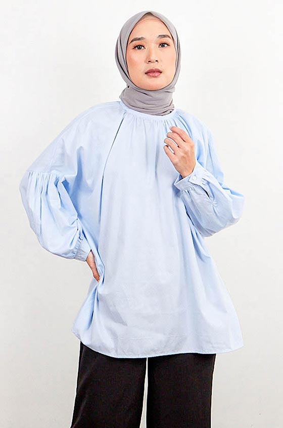 SYALINE HIJAB - BLOUSE WANITA LILIAN LIGHT BLUE