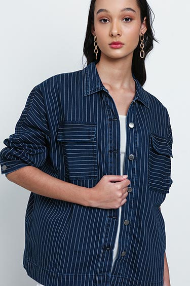 Medium Wash Striped Inira