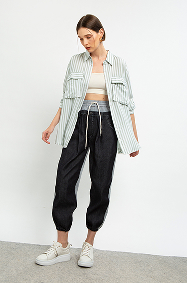 Mint Green Striped Wavin