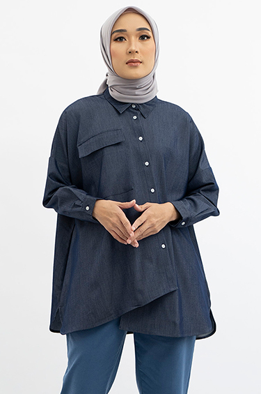 NANA SHIRT BLUE CHAMBRAY