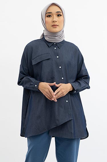 NANA SHIRT BLUE CHAMBRAY
