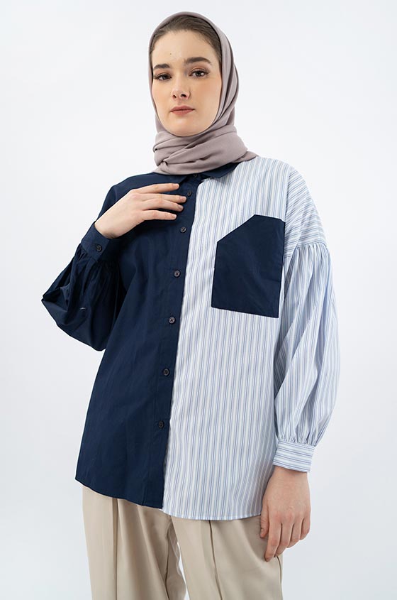 Navy Blue Striped Baldwin