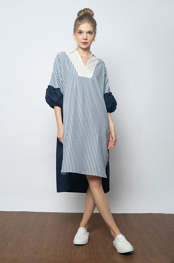 Navy Blue Striped Vinze