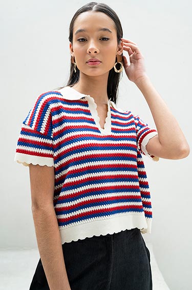 Navy Jacquard Falana