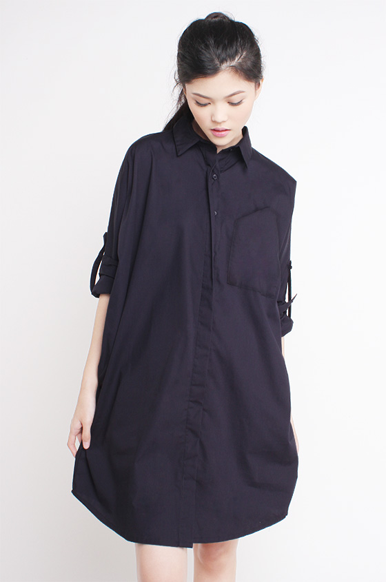 oasis navy shirt dress