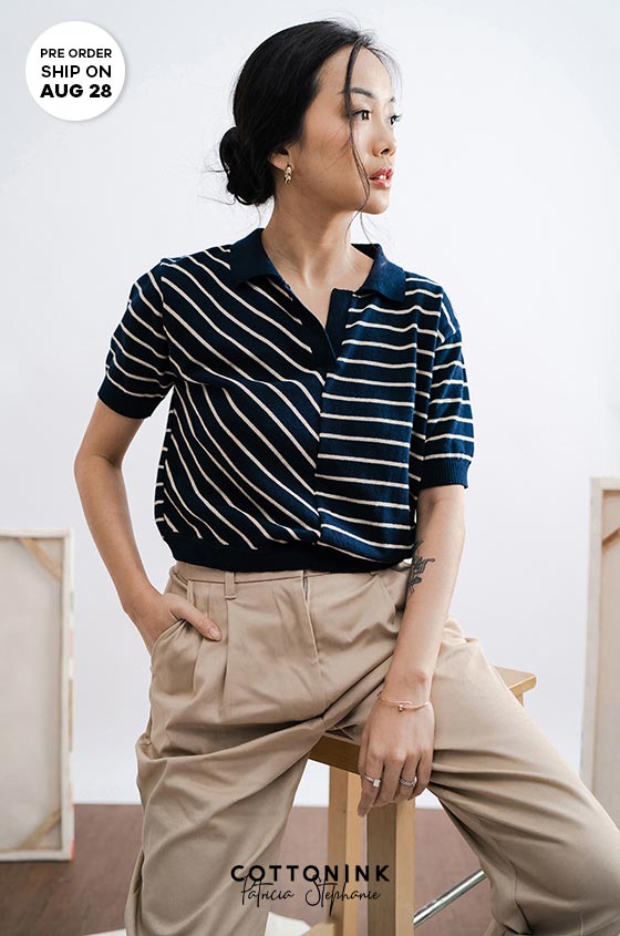 Navy Striped Demery