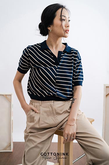 Navy Striped Demery
