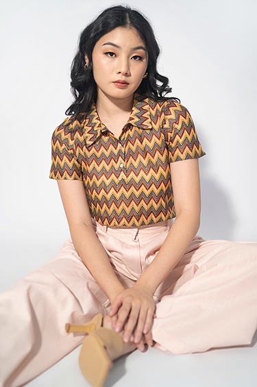 Orange Printed Risette