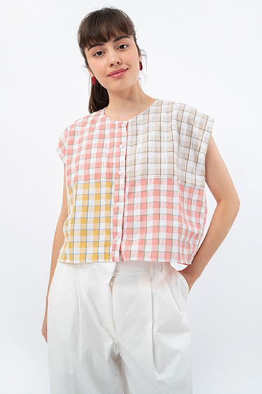 Pastel Checkered Sopa