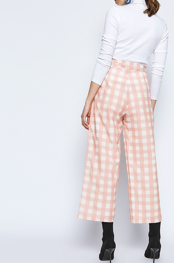 Pants Peach Gingham Claude | COTTONINK