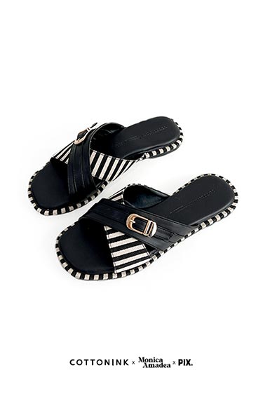 PIX Stripes Black Lewis Sandal