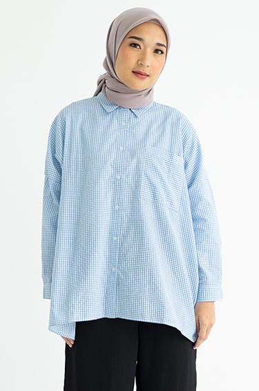 Utari Shirt Light Blue Gingham