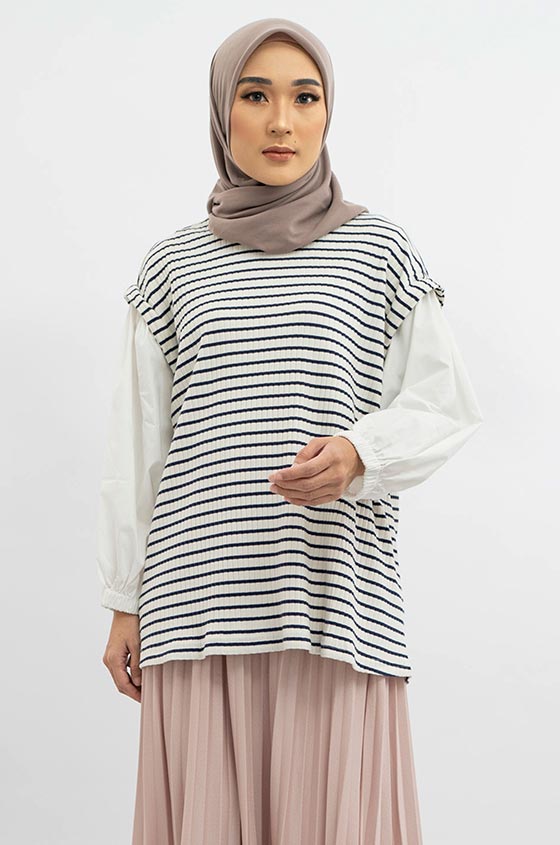 SYALINE HIJAB - ZASKIA BLOUSE STRIPE