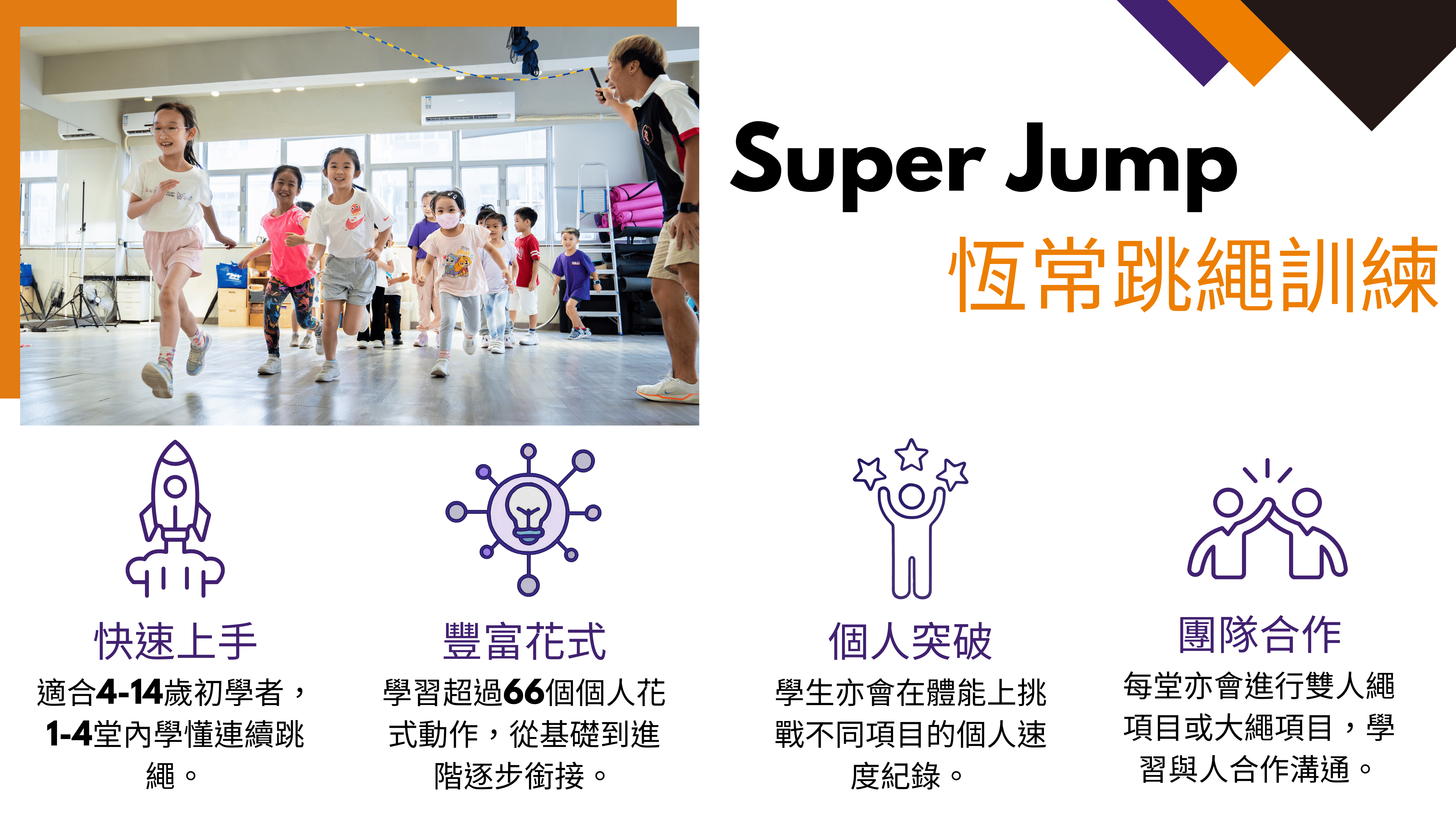 香港兒童跳繩訓練 課程 4-14歲 恆常跳繩 Super Jump 健身教練