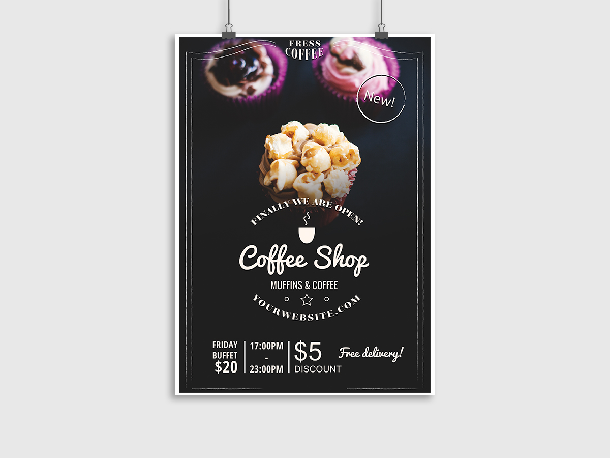Coffee-Shop, Pastry, Flyer Template