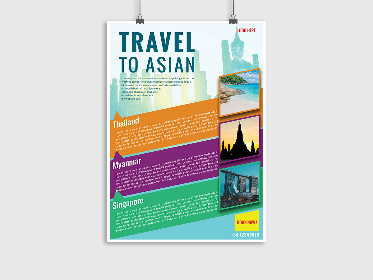 travel to asian flyer template xcreative travel agency poster template