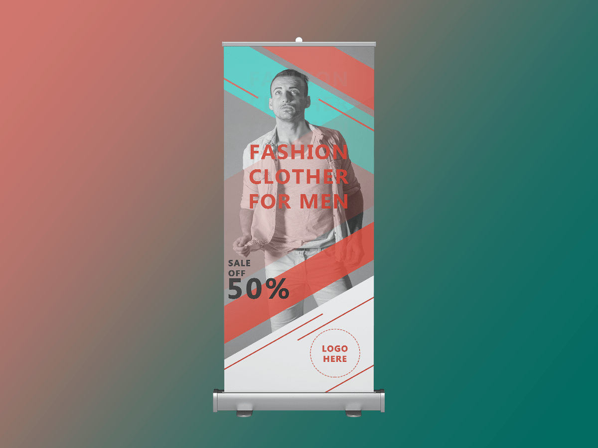 Fashion sale, rollup banner, fashion, shop, store, sale, sale off, promotion, discount, collection,standee, model, men,