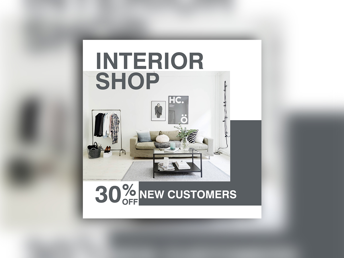 Interior Shop, Social Media Template, Funiture, design, studio, house, home