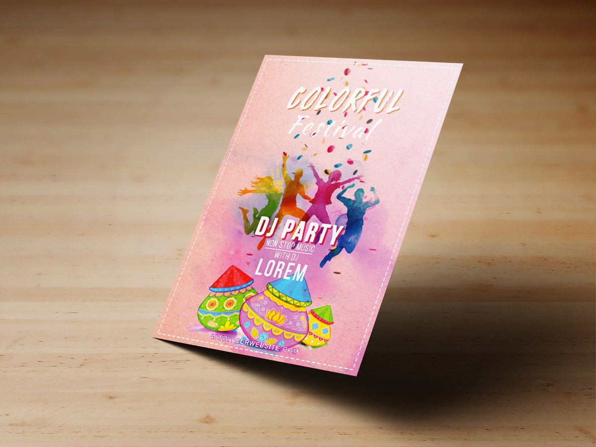 Colorful Festival Flyer Templates, color, colorful, event, party, celebration, pink, poster, flyer, design