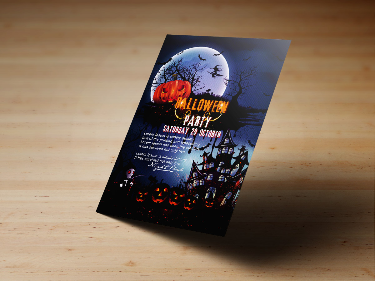 Halloween,Night,Party,Poster, flyer, Template, print, happy halloween, dark, night, black, blue