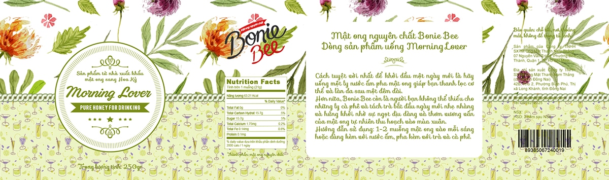 Thiết kế Tem - Nhãn mật ong Bonie Bee
