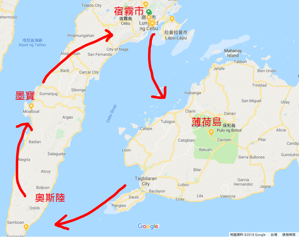 宿霧跳島地圖