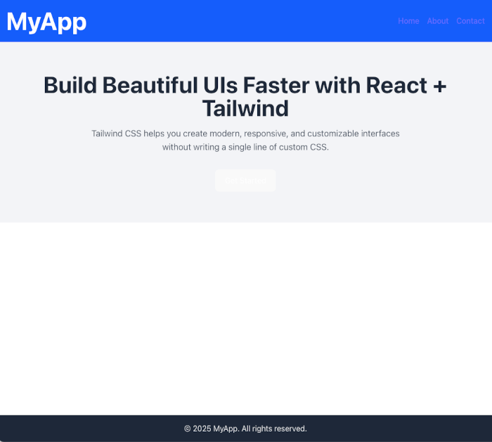React + Tailwind CSS: Build a Beautiful and Responsive UI Fast - hero page 1