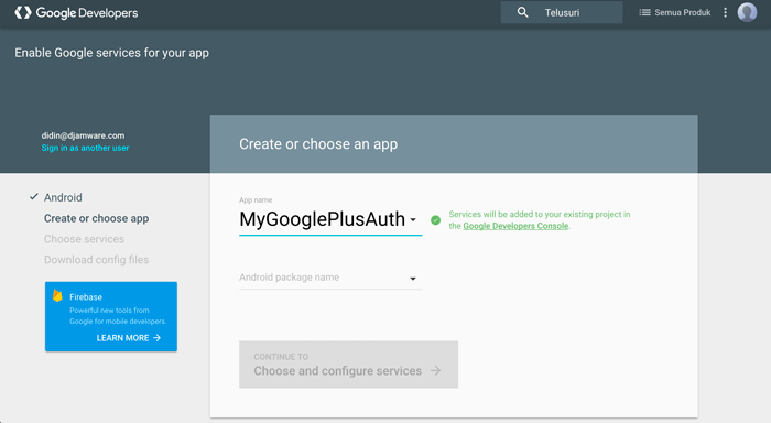 android keystore a generate Google Plus 3 Tutorial Authentication Ionic