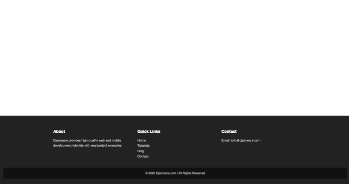 25 CSS Projects for Beginners (With Source Code) - responsive footer 1